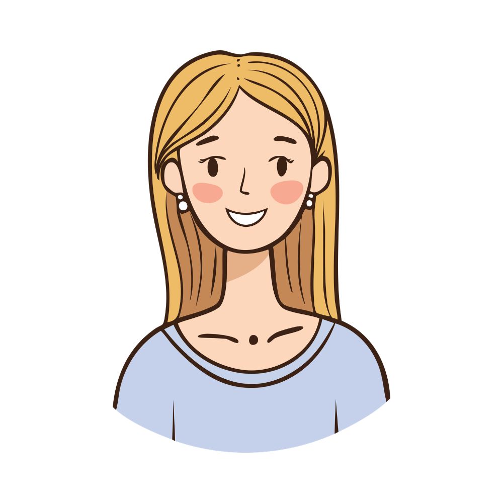 MockUp Portrait von einer weiblichen Person mit blonden langen Haaren